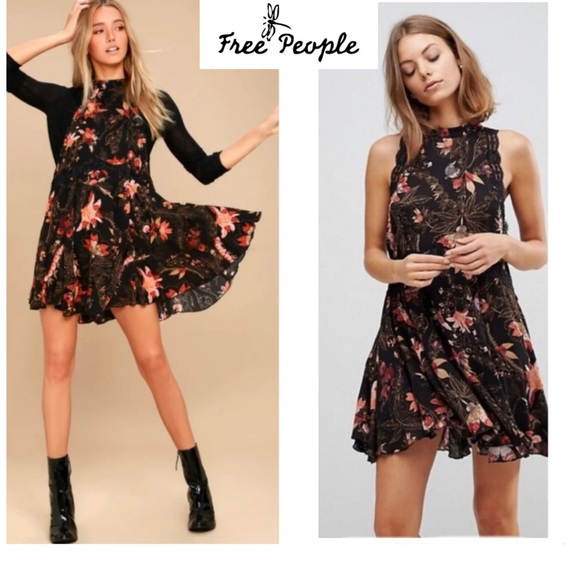 Free People Floral “She Moves” High Neck Slip Dress (xs) - Picture 15 of 16